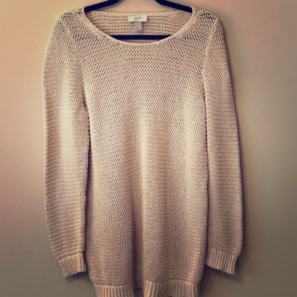 Ann Taylor LOFT pale yellow sweater XL